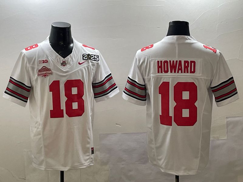 Men Ohio State Buckeyes #18 Howard White Three generations Nike 2025 NCAA Jersey